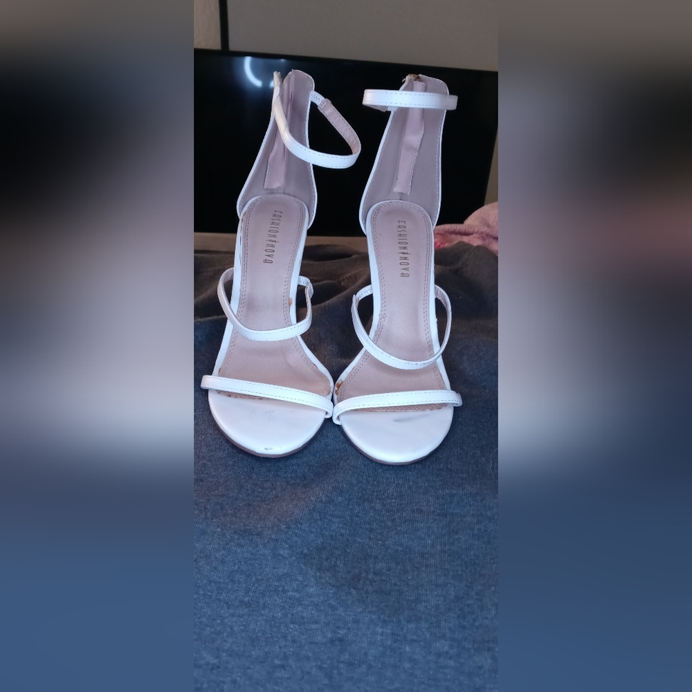 White high heels